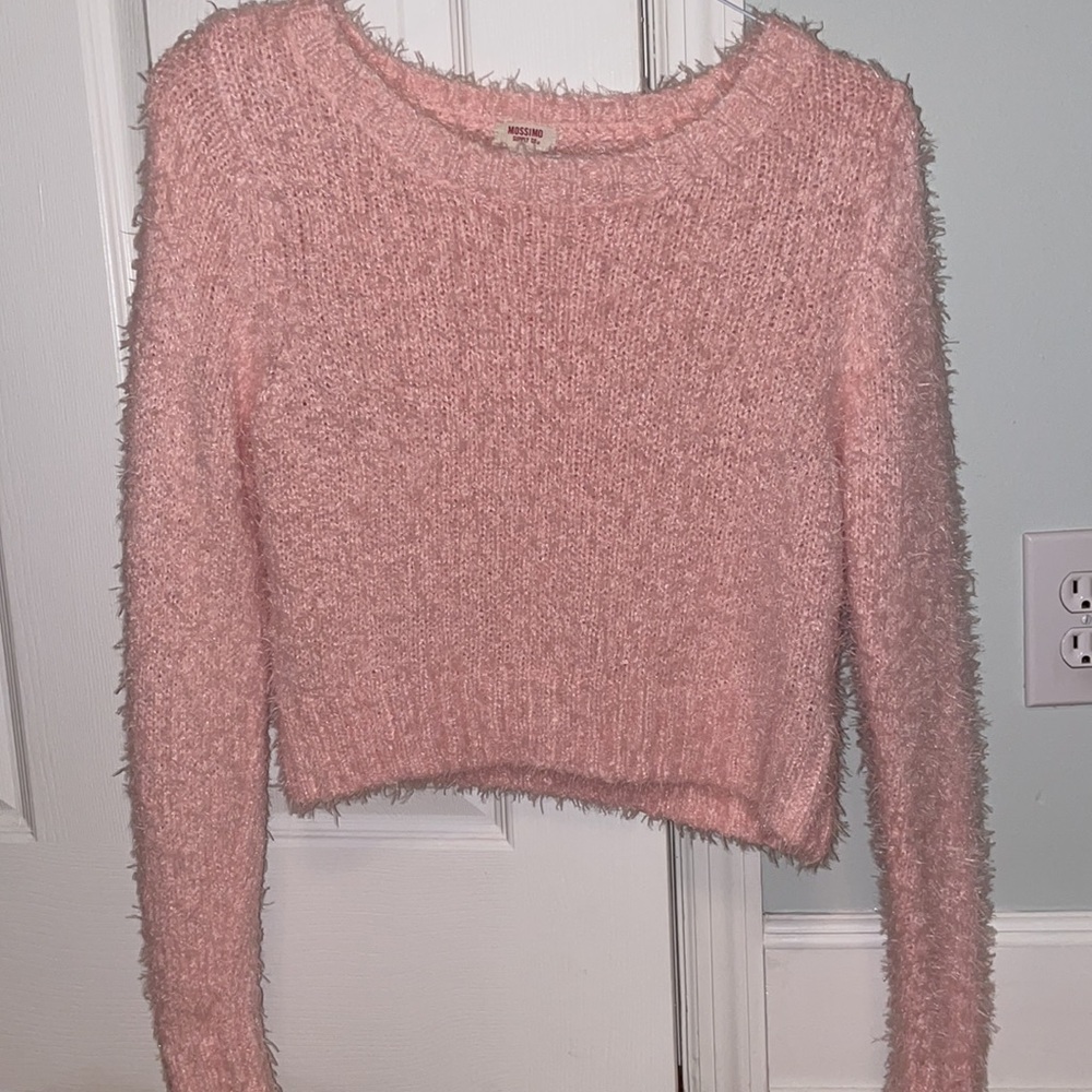 Fuzzy baby pink sweater